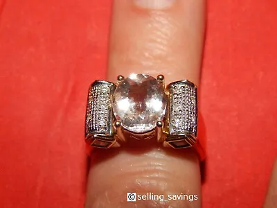14k Yellow Gold Laura Ramsey 4.45 Tcw Diamond Morganite & Aquamarine Ring • $695