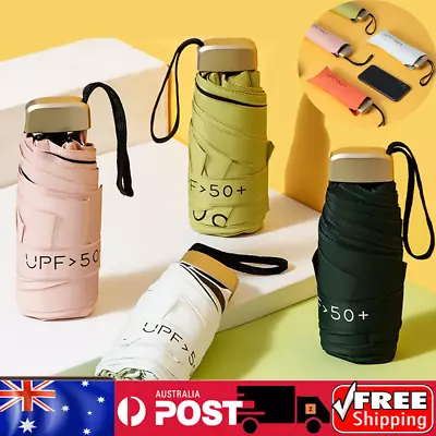 $15.99 • Buy Mini Small Sun Rain Umbrella Pocket Compact Waterproof Folding Anti-UV Rain