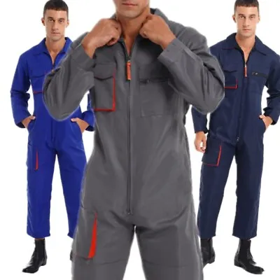 Iiniim Mens Long Sleeve Coveralls Multi Pockets Work Jumpsuit Mechanic Uniform • $41.79