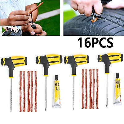 16PCS Tire Repair Kit DIY Flat Tire Repair Car Truck Motorcycle Plug Patch Fix • $7.99