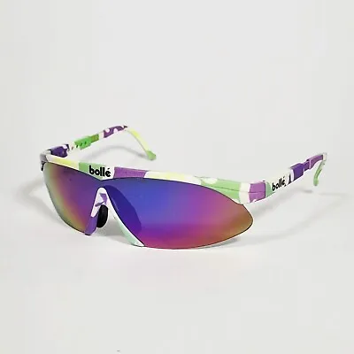 Bolle Microedge Sunglasses Vintage 80s Ski Sport Shield Wrap Style Unisex France • $49.99