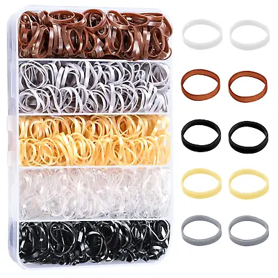Elastic Hair Bands 5 Colors 600 Pcs Hair Ties Mini Hair Rubber Bands Elastic  • $8.99