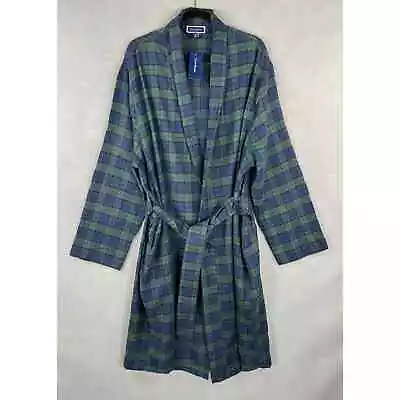 Club Room Men's Size L/XL Plaid Shawl Collar Flannel Robe NEW • $18