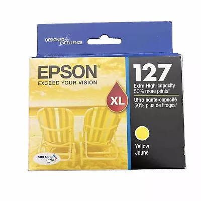 Epson 127 Yellow T127420 High-capacity Ink Cartridge Exp. 8/23 • $9