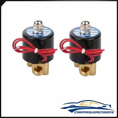 2x 1/4  Npt Brass Air Ride Suspension Valve Port Electric Solenoid 12V 150psi • $21.84