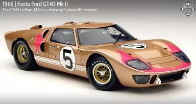 EXOTO Racing Legends 1966 Ford GT40 MkII 1/18 Scale Die-Cast • $724.95