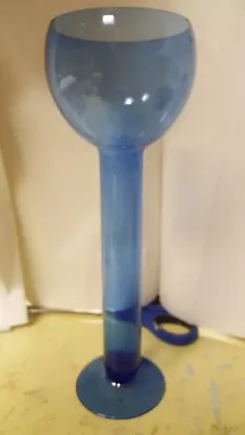 $16.99 • Buy COBALT BLUE GLASS TALL VASE Or CANDLE HOLDER 11  Tall