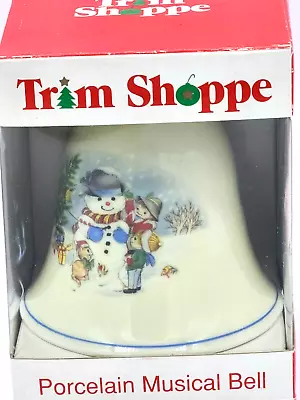 Trim Shoppe Christmas Porcelain Musical Bell Germany 1994 White Christmas • $15