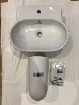 £30 • Buy Duravit Happy D Wash Basin And Semi Pedestal In White - Unused And Boxed
