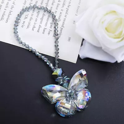 H&D HYALINE & DORA Crystal Glass Butterfly Car Key Charm Mirror Hanging Ornament • $15.91