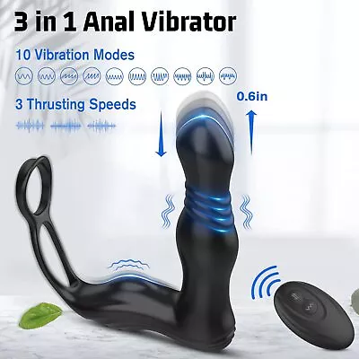 Male Prostate Massager Vibrator Thrusting Anal Butt Plug Dildo Sex Toys For Men • $22.29