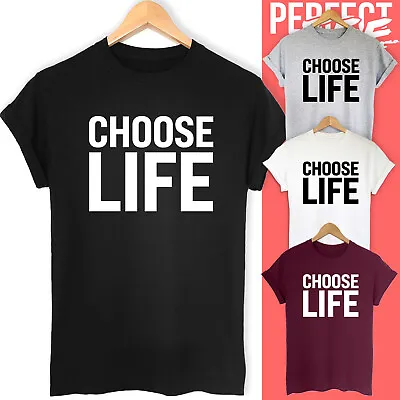 Choose Life Slogan T Shirt Against War Death And Destruction 80's Tee Unisex  • £11.99