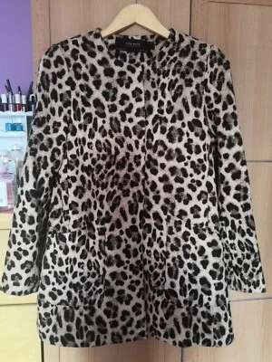 $60.99 • Buy Zara Collarless Leopard Animal Print Coat Jacket Small 8-10 