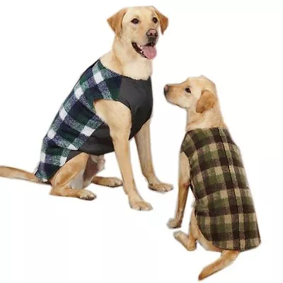 Zack & Zoey Berber Ripstop Dog Vest Jacket Plaid Hook/Loop Closure Polyester • $21.99