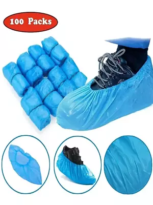 100 Pack Shoe Covers Disposable Waterproof Slip Resistant Non-Slip Protectors • $5.99