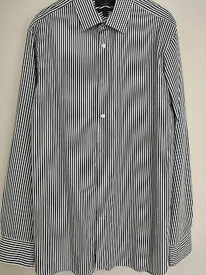 Mens M And S Sartorial Green Stripe Shirt  16.5 Collar • £15