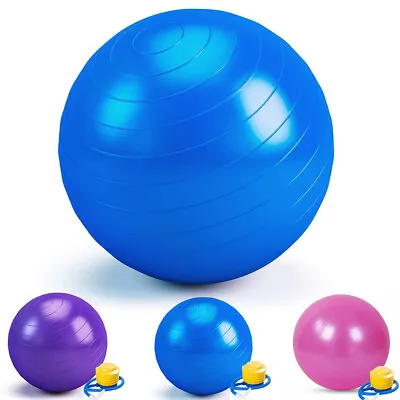 $16.99 • Buy Exercise Workout Yoga Ball - Yoga Fitness Pilates Sculpting Balance 65cm Pump 