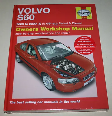 Repair Manual Volvo S60 Type P24 Year Of Construction 2000 - 2009 • $42.50