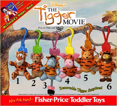 2000 Disney's The Tigger Movie Clip Mcdonalds Happy Meal Toys - U - Pick • $3.99