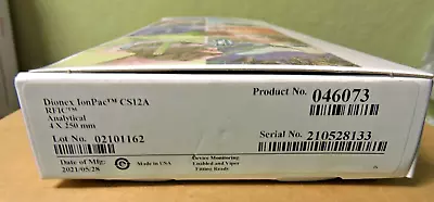 NEW Thermo 046073 Dionex IonPac CS12A RFIC Analytical Column 4 X 250mm / SEALED • $750