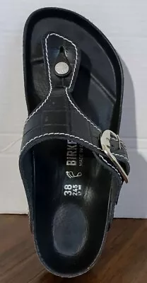 SINGLE Birkenstock Staud Arizona Big Buckle Gizah Croc Black Size 8 Right Sandal • $40