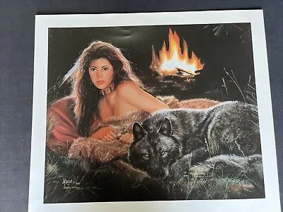 Maija Evening Glow Signed Numbered Print With Coa Native American Wolf • $85