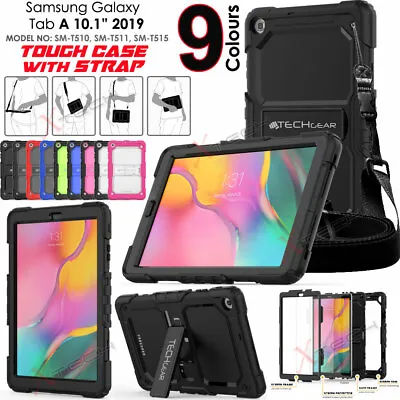 For Samsung Galaxy Tab A 10.1 2019 T510 Tough Rugged SHOULDER STRAP Case Cover • £11.95