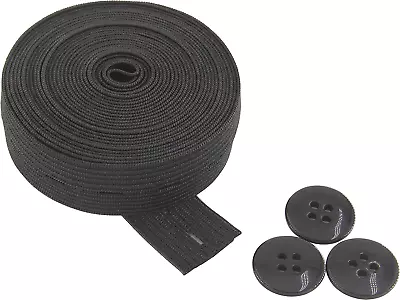 Flat Sewing Band Spool With Buttonholes Elastic Stretchable Ideal For DIY Wais • $10.99