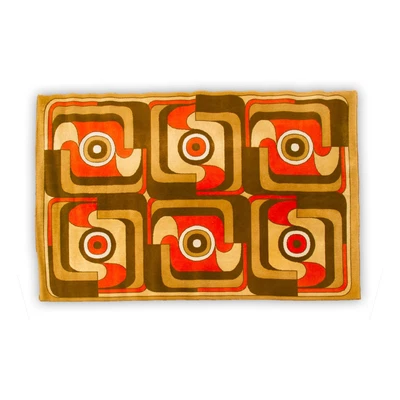 £585 • Buy Mid Century Modern Area Rug, Large Space Age Rug 60s 70s, Retro Abstract Rug