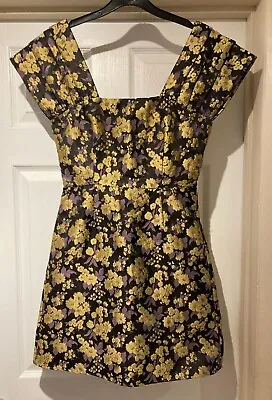 Coast Jacquard Drape Shoulder Occasion Dress Size 8 • £18.99