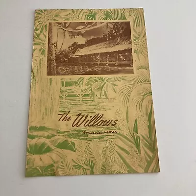 The Willows Honolulu Hawaii Vintage Menu May 1960 • $19.77