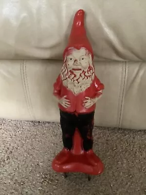 Vintage 1960's Hand Painted Moulded Plastic Gnome • £1.26