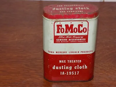 Vintage FoMoCo Ford Dusting Cloth Empty Tin Can • $45