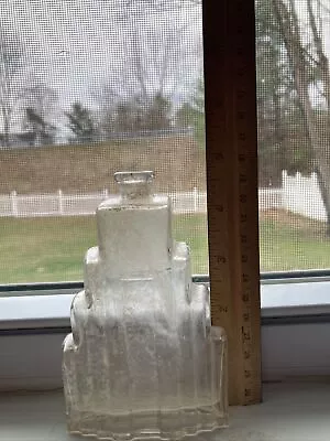 Vintage Stepped  Glass Bottle • $3