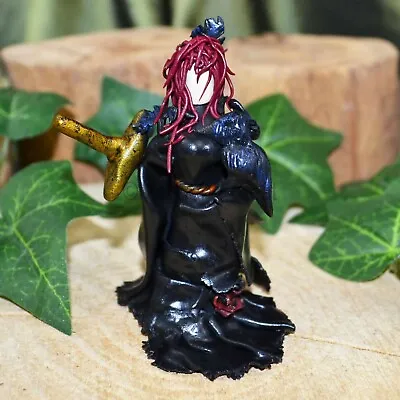 Morrighan Pagan Goddess Figurine Statue - Handmade Polymer Clay Celtic Raven • £26