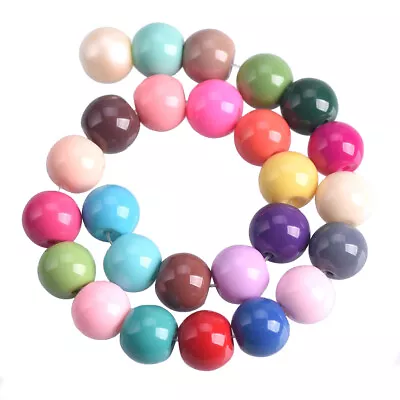 Round 4mm 6mm 8mm Coated Opaque Glass Loose Spacer Beads For Jewelry Making • £2.64