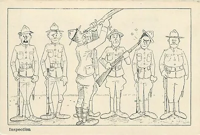 Postcard 1930s Military Inspection Comic Humor Artist Impression 22-13787 • $12.58