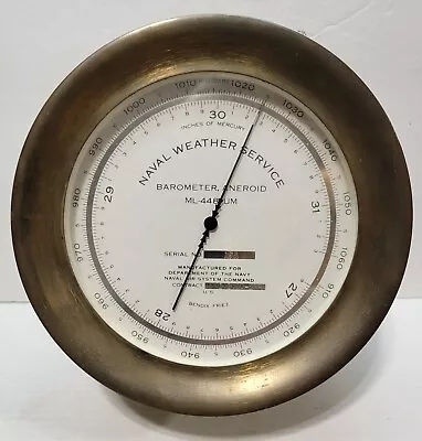 Bendix Friez Brass US NAVY NAVAIR Barometer ML-448/UM (over 7lb. Barometer!) • $799.95