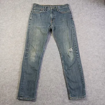 Levis 508 Jeans Mens 31x32 Skinny Blue Denim Medium Wash Distressed • $9.62