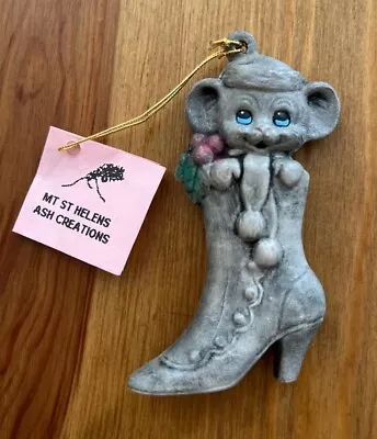 Mt. St. Helens Ash Creations Mouse In Boot Christmas Ornament Vintage NWT Rare • $16.99