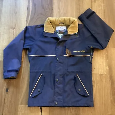 Mountain Horse Jacket Women's Size XS Blue Full Zip Snap Up Stow-Away Hood • $34
