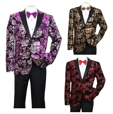 Men's Formal Tuxedo Blazer/Jacket Metallic Sequin Shawl Collar Jacket 818 • $69.99