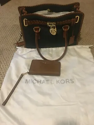 Michale Kors - Whipped Hamilton Tote BAG And Wallet - Denim/luggage • $175