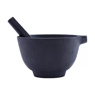 Indian Traditional Forza Cast Iron Mortar & Pestle For Spice & Medicine Masher • $94.45