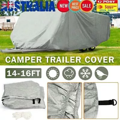 Explore Camper Trailer Cover 14-16 Ft/4.3-4.7m Jayco Swan Free Chocks Caravan RV • $90.24