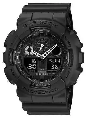 Casio G-Shock Chronograph Alarm Black GA-100-1A1ER Watch • $225.50