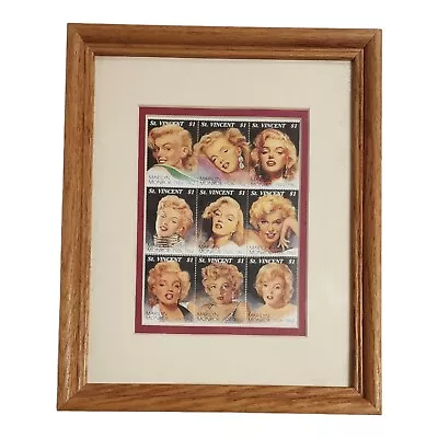 Vtg Marilyn Monroe St Vincent Stamps Framed Iconic Hollywood Legend Memorabilia • $13.96