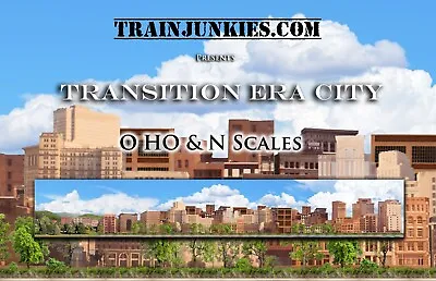 TrainJunkies Transition Era City Model Railroad Backdrop • $84.95