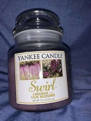 Yankee Candle SWIRL Lavender And Lilac Blossoms NOS 14.5 Oz Jar Candle HTF RARE • £193.03