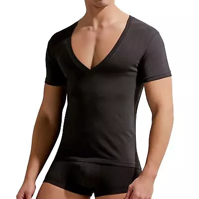 Gauvine Essential Deep V-Neck T-Shirt 5003 Mens Underwear Top Male Short Sleeve • $29.84